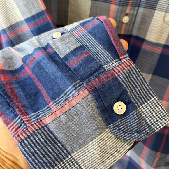 J.Crew Sz XL Shirt Mens Button Down Cotton Long Sleeve Plaid Chest Pocket Top - Picture 6 of 9